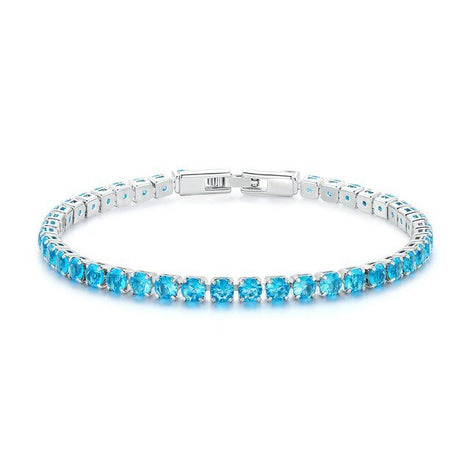 PULSEIRA RIVIERA AZUL - PRATA 925