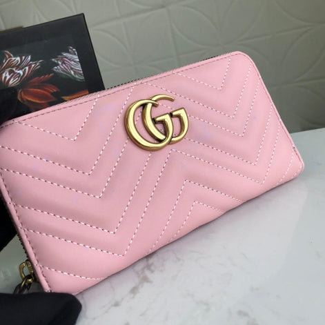 BOLSA CARTEIRA PINK GG COURO